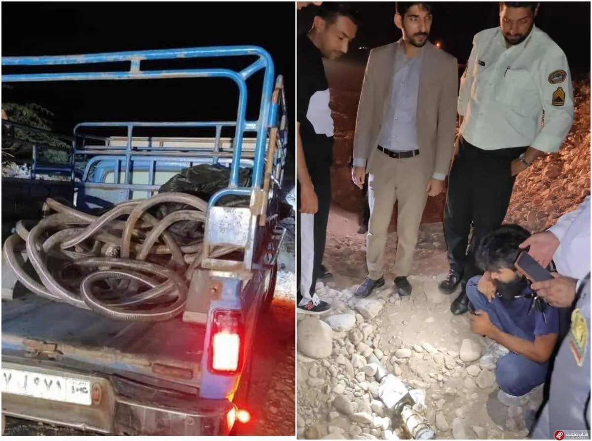 شبکه سرقت سوخت از خط لوله اصلی انتقال فرآورده‌های نفتی در بخش فین استان هرمزگان منهدم شد