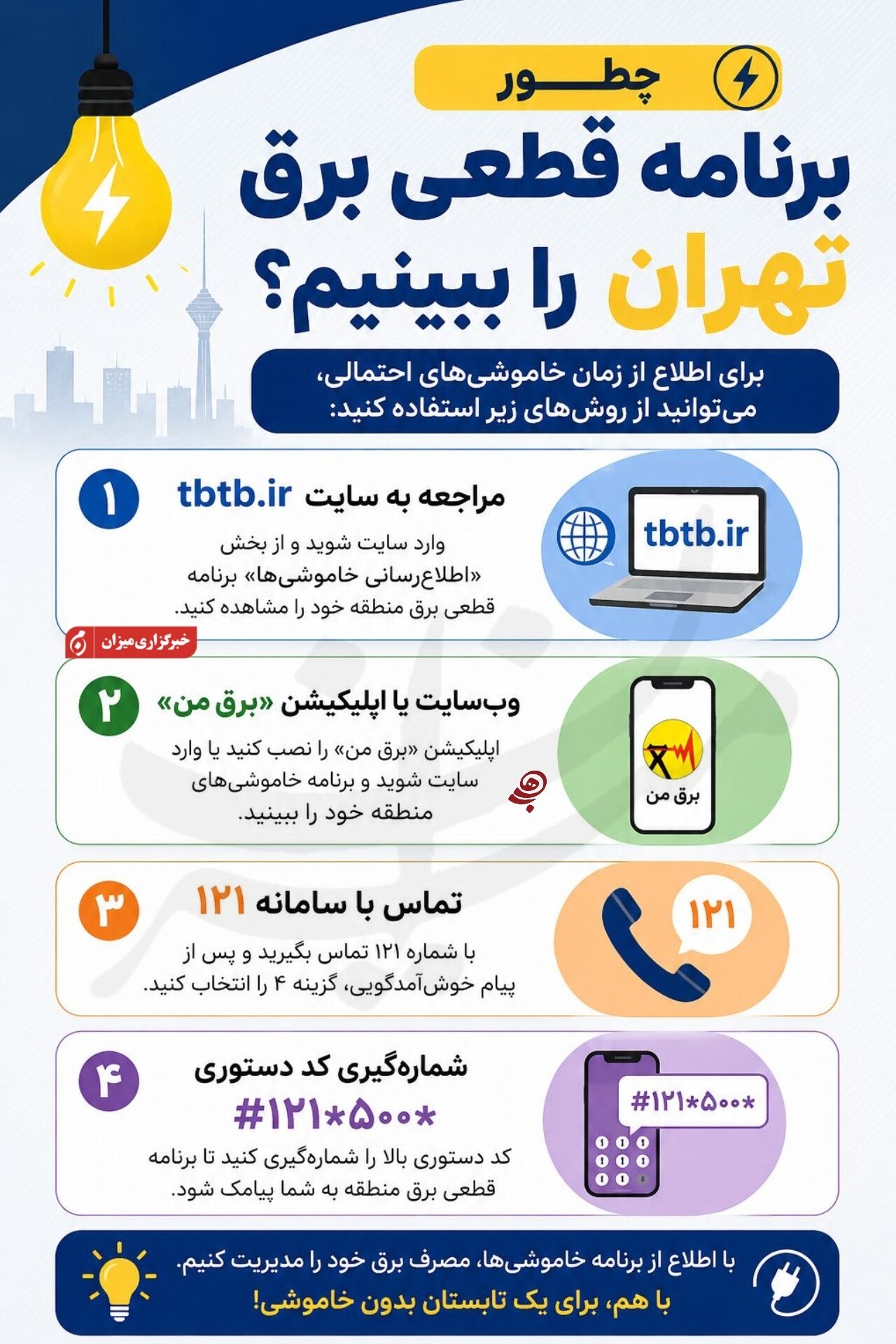 چطور برنامه قطعی برق تهران را ببینیم؟